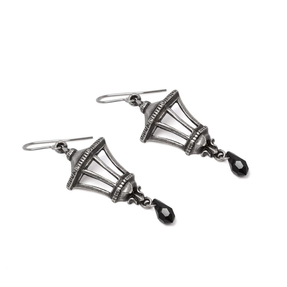 Alchemy - Mourning Gaslight Earrings - Silver coloured